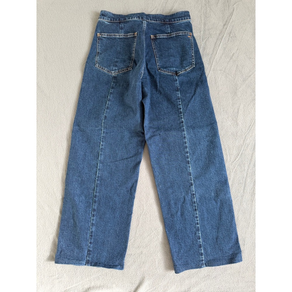 Madewell Emmett Wide-Leg Jeans Indigo Blue High Rise Size 28 Barrel - Picture 4 of 11
